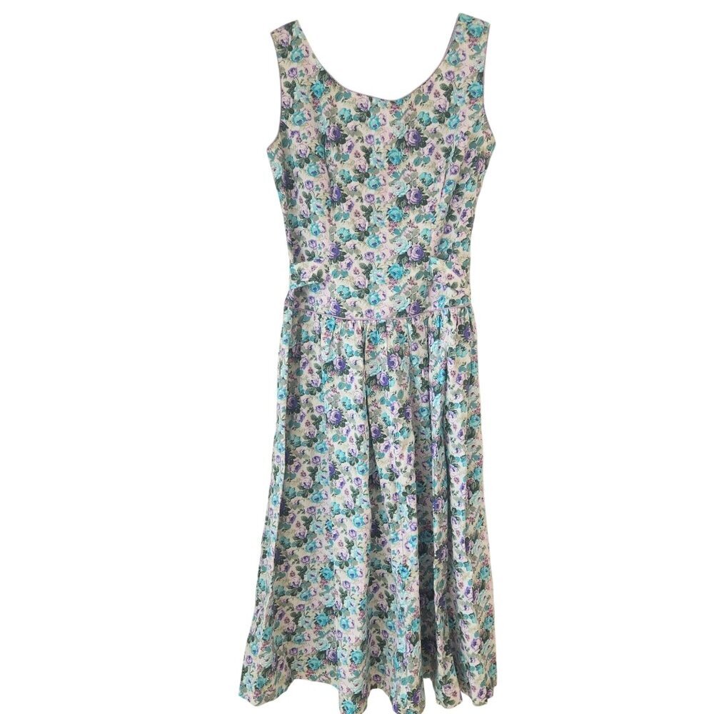 Lanz Originals Vintage 80s Floral Prairie  Dress Trad Wife Cottagecore 8